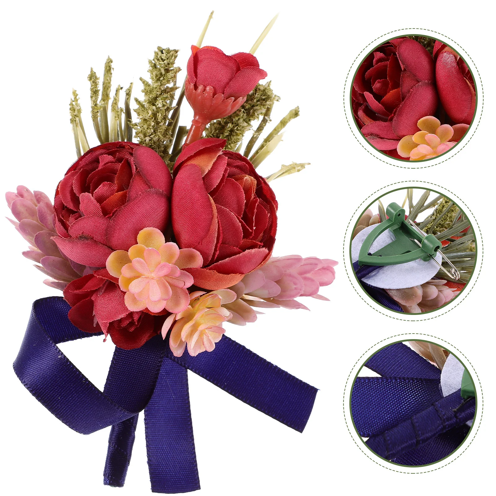 

2Pcs Wedding Boutonniere Bridegroom Artificial Flowers Classic Fresh Corsage for Men Rustic Bohemian French Theme Anniversary