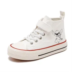 Lilo Stitch  Children High-top Tennis Shoes Cartoon comfort Shoes Kid Canvas Boys Sport Shoes Girls Disney Casual Print Boys