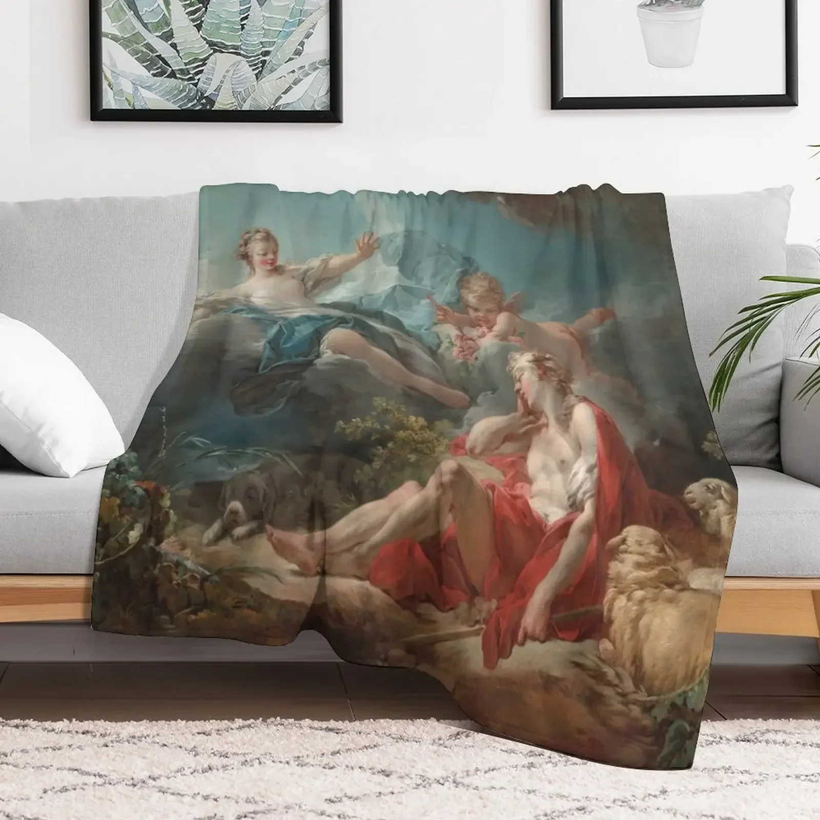 Diana and Endymion Oil Painting by Jean-Honoré Fragonard Throw Blanket Sofas Sleeping Bag Blankets