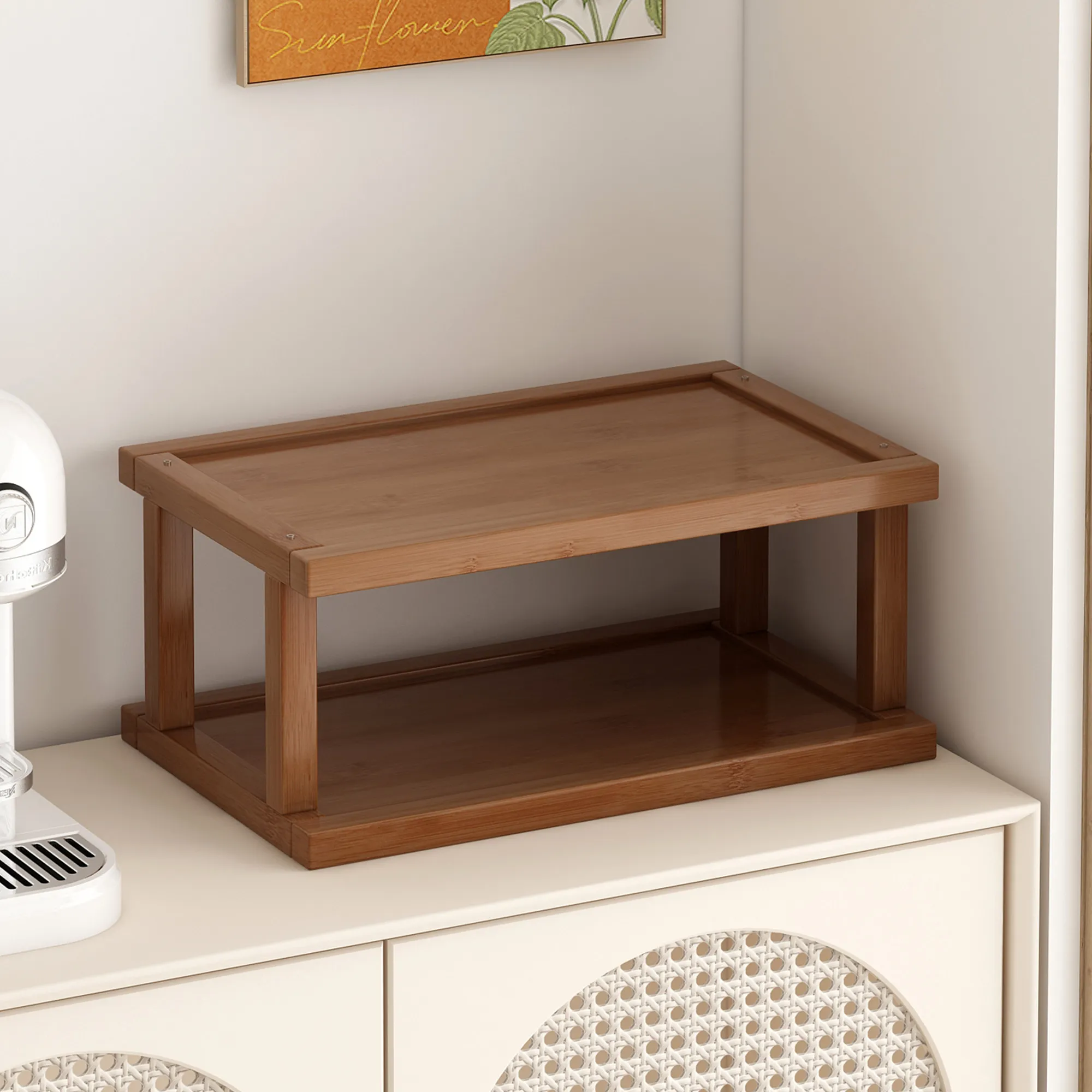 

Table cup holder, shelf, small narrow dining table, countertop teacup rack, desktop tea set storage rack