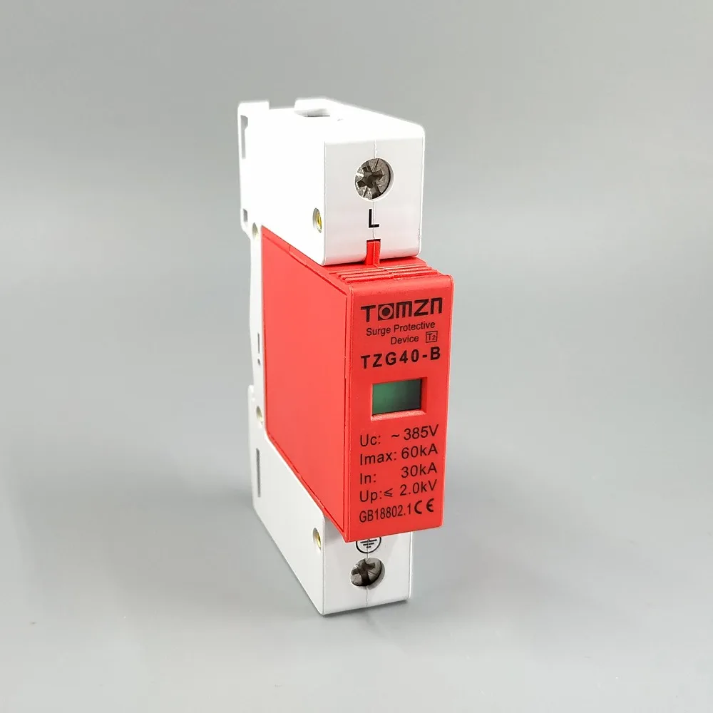 AC SPD 1P 30KA~60KA D ~385V House Surge Protector Protective Low-voltage Arrester Device