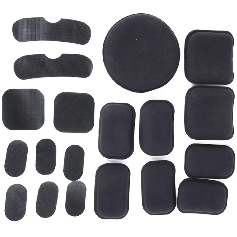 19pcs/Set Airsoft Helmet Protective Pads Helmet Replacement Foam Padding Kits Mats for Fast/Mich/ACH/USMC/PASGT Helmet Universal