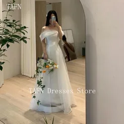 TAFN Strapless Custom Made Off the Shoulder Elegant Wedding Dresses A-Line Korea Brides Gowns Women Bridal Dresses Customized