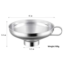 Stainless Steel Wide Mouth Funnel Thickened Salad Sauce Funnel Oil Drain Household Sauce Bottle Caliber Packaging Funnel