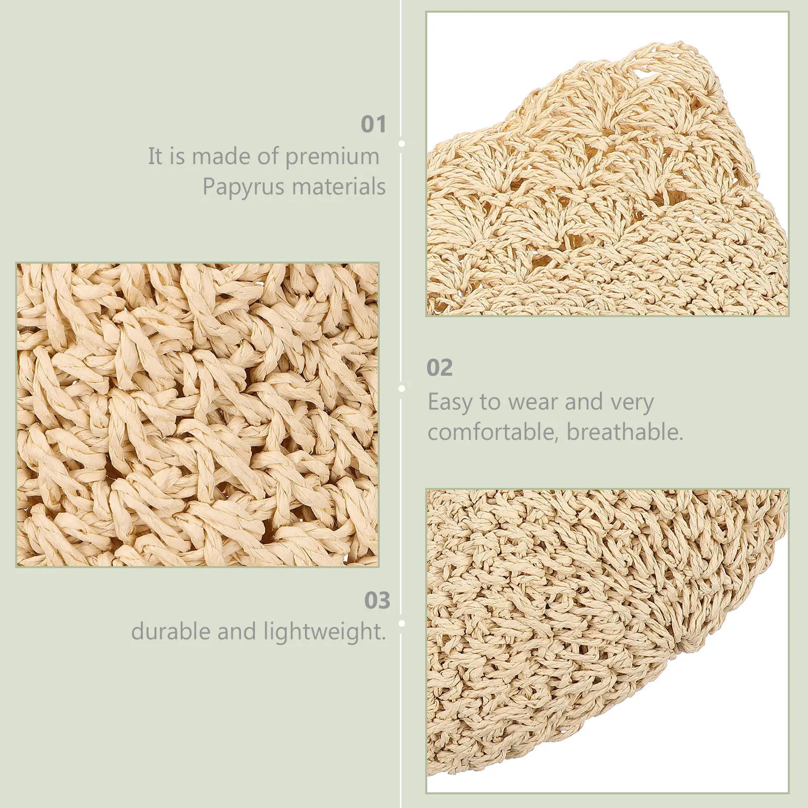 

1Pcs Straw Hat Stylish Foldable Lightweight Handwoven Sun Protection Cap Outdoor Travel Beach Vacation Sun Hat