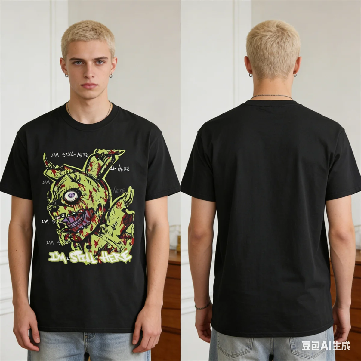 

Мужские футболки Springtrap FNAF At Freddys, одежда, винтажная футболка с коротким рукавом и круглым вырезом, футболка большого размера 2