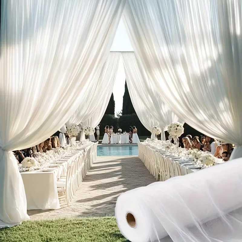 Tulle Fabric for Wedding DIY Decoration White Tutu Baby Shower Table Skirt Ceiling Decor Birthday Party Christmas Craft Supplie view 3