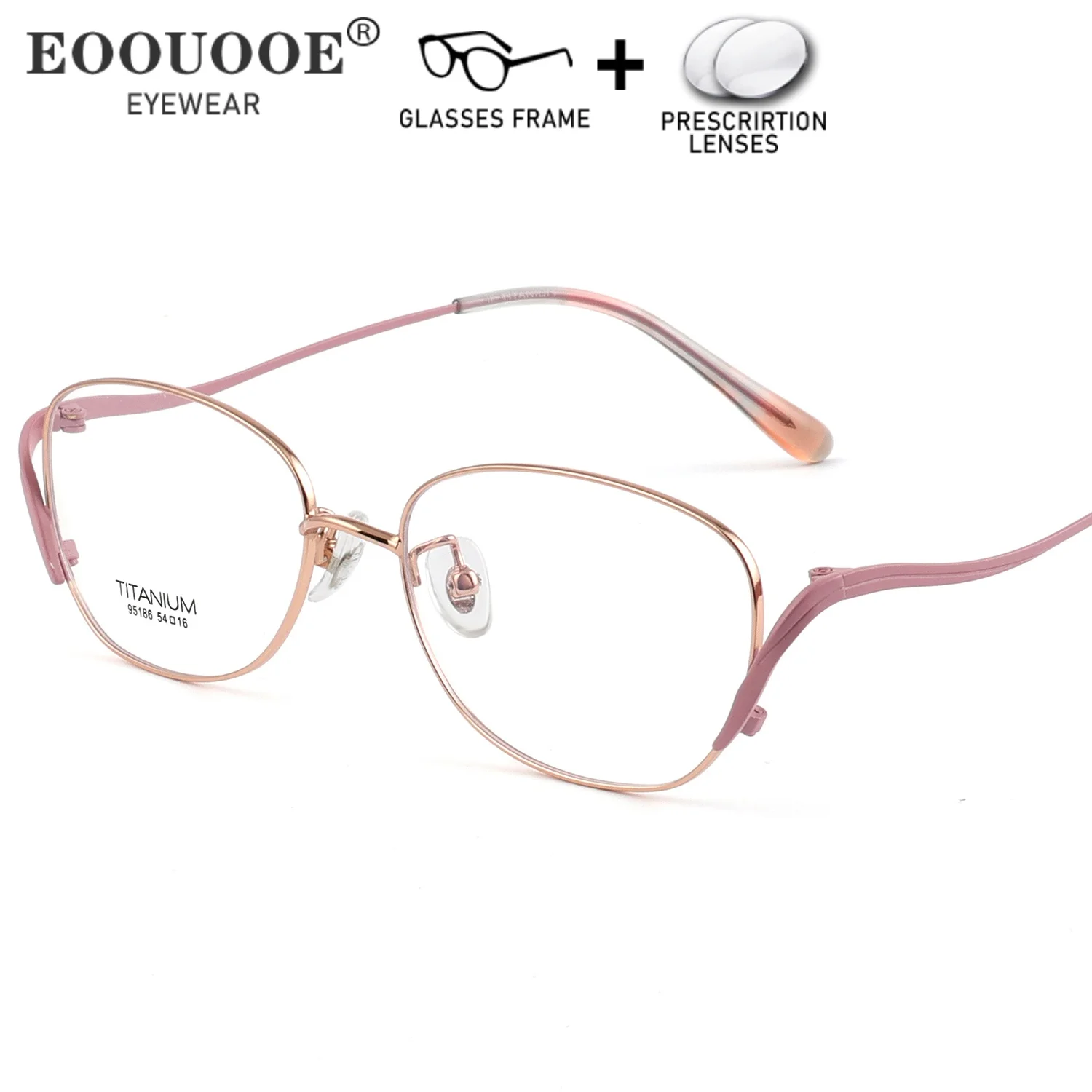 

Women Titanium Eyeglasses Prescription Myopia Hyperopia Lenses Progressive Eyewear Reading Glasses Computer Anti Blue Light