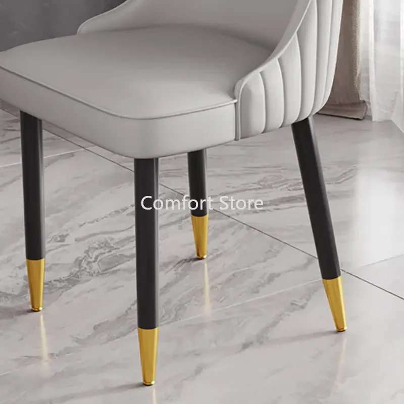 Kitchen Dresser Bedroom Dining Chairs Nordic PU Leather Luxury Gold Dining Chairs Ergonomic Modern Cadeira Home Furniture D10C