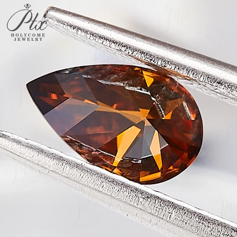 Moissanit-Diamant Asscher Oval Birnenförmiger Schliff mit GRA-Zertifikat Granatfarbe VVS1 Reinheit Perlen für Schmuckherstellung Charms – Detail 22