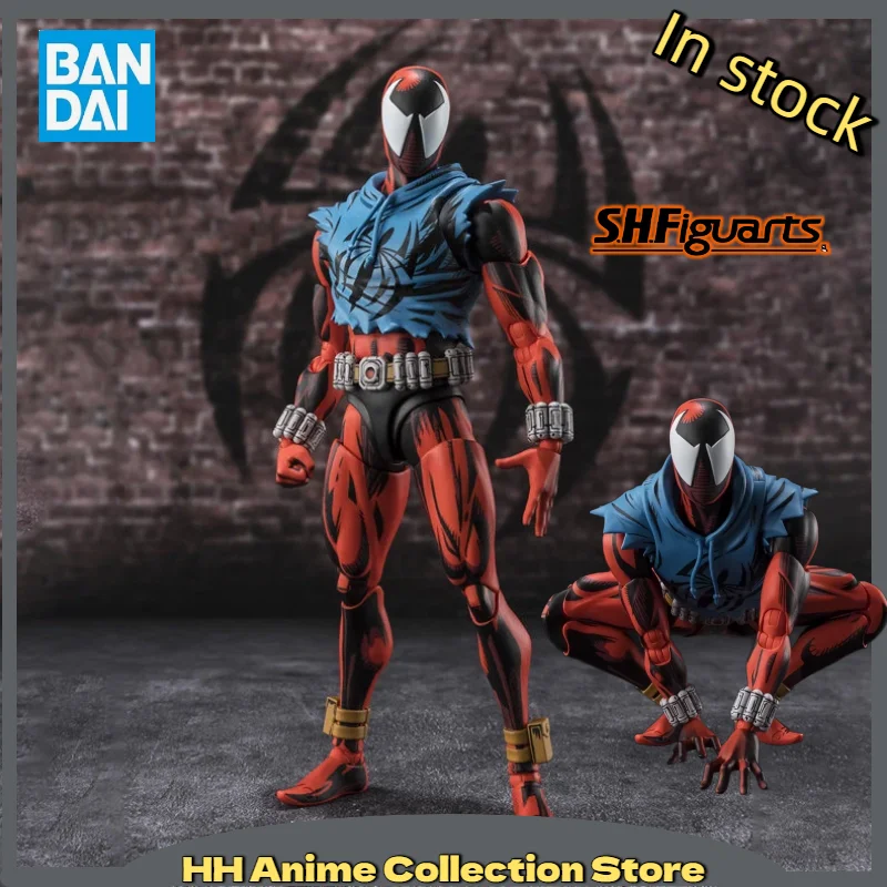 

In Stock Bandai Spider-Man Across The Spider-Verse SHF Scarlet Spider Ben Reilly Finished Action Figure Collectible Gift