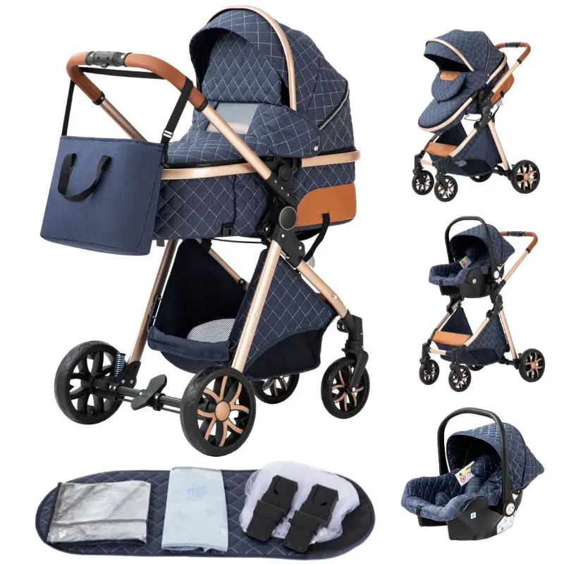 3-in-1 babyreisysteem, lichtgewicht kinderwagen voor pasgeborenen, all-terrain, compact opvouwbaar, winterkinderwagen, buggy