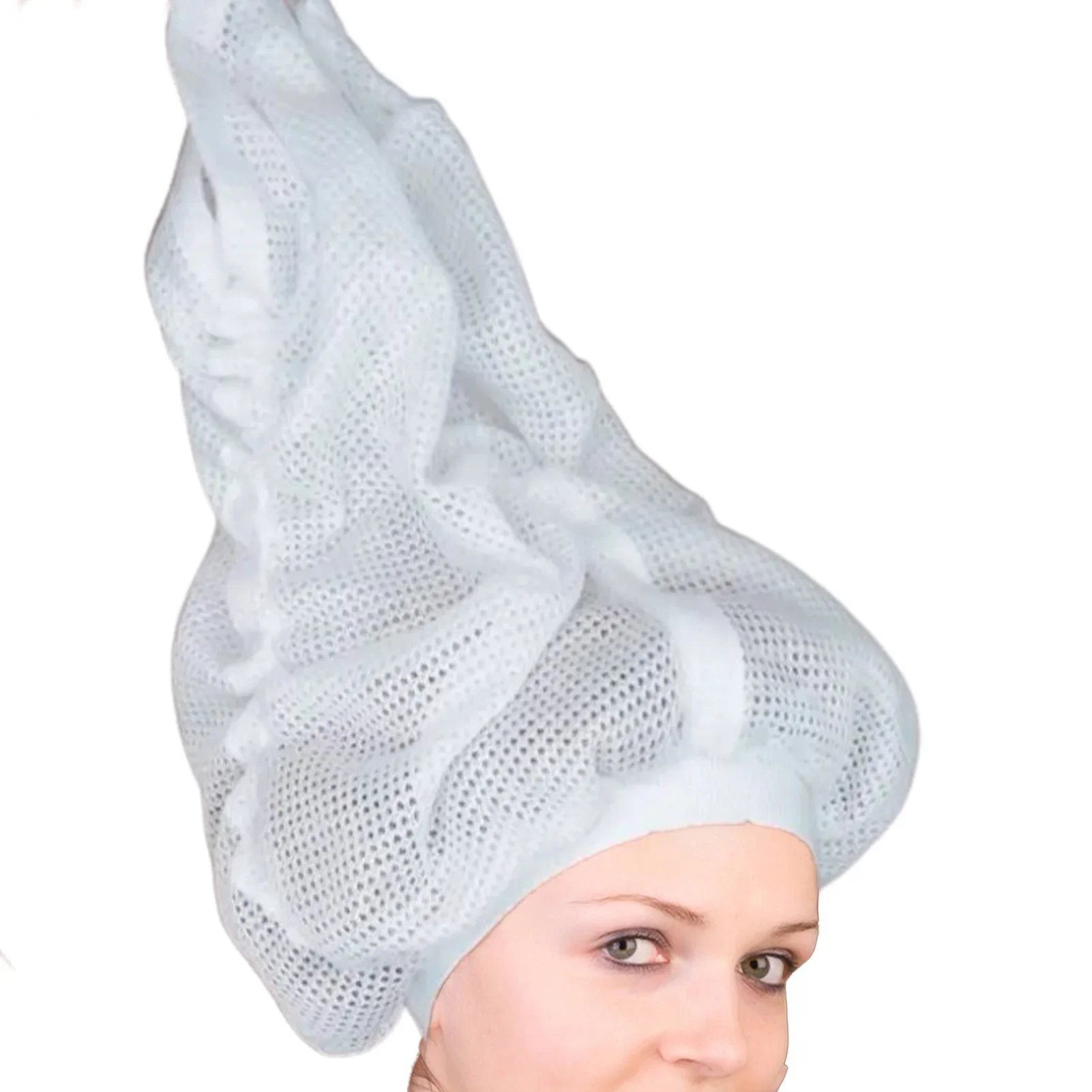 Bonnet de Plopping en filet pour sécher les cheveux bouclés avec cordon de serrage, grand Bonnet de douche réglable, Bonnet de Plopping en maille, accessoires de bain