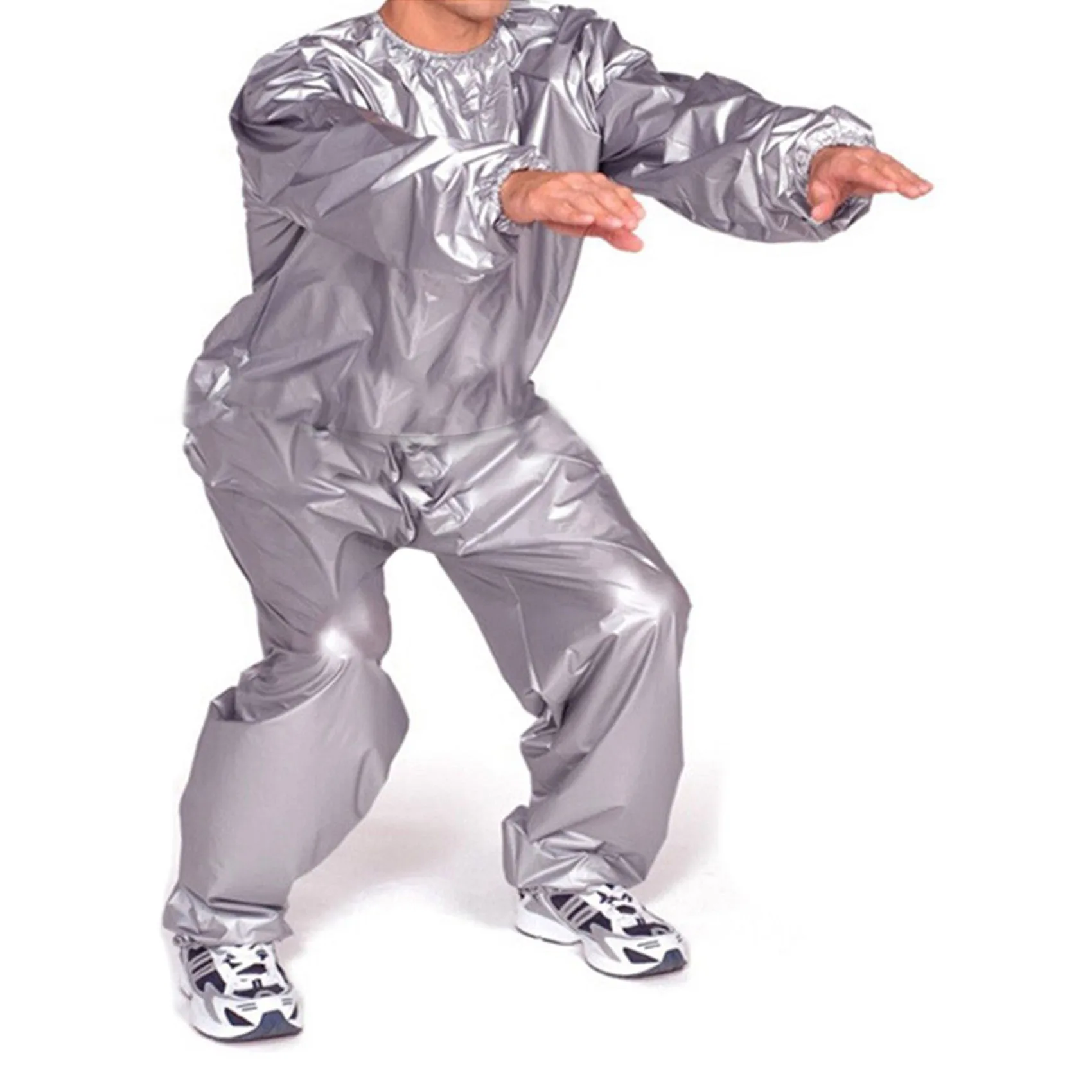 

Премиум 2X сверхмощный костюм для фитнеса, похудения, сауны, костюм для упражнений в тренажерном зале, анти-равенный, серебристый, XXL и 4XL