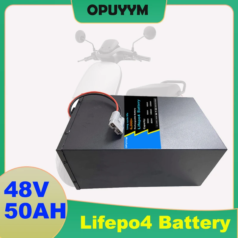 

OPUYYM LIFEPO4 48 В 50 Ач LI-IRON аккумулятор 2500 Вт 3500 Вт 4000 Вт с Smart BMS Bluetooth для электрического скутера, мотоцикла, вилочного погрузчика