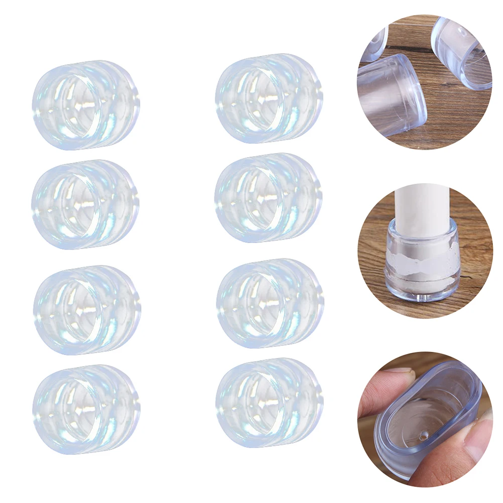 

8 Pcs Chair Foot Cover Table Leg Caps Anti Slip Floor Protector PVC Rubber Furniture Accessories Home Office Use