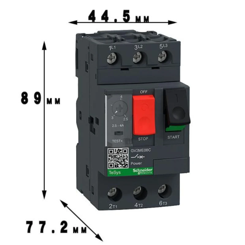 Imagem -06 - Schneider-botão do Interruptor do Interruptor do Interruptor do Motor Gv2me01c 02c 03c 04c 05c 06c 07c 08c 10c 14c 16c 20c 21c 22c 32c