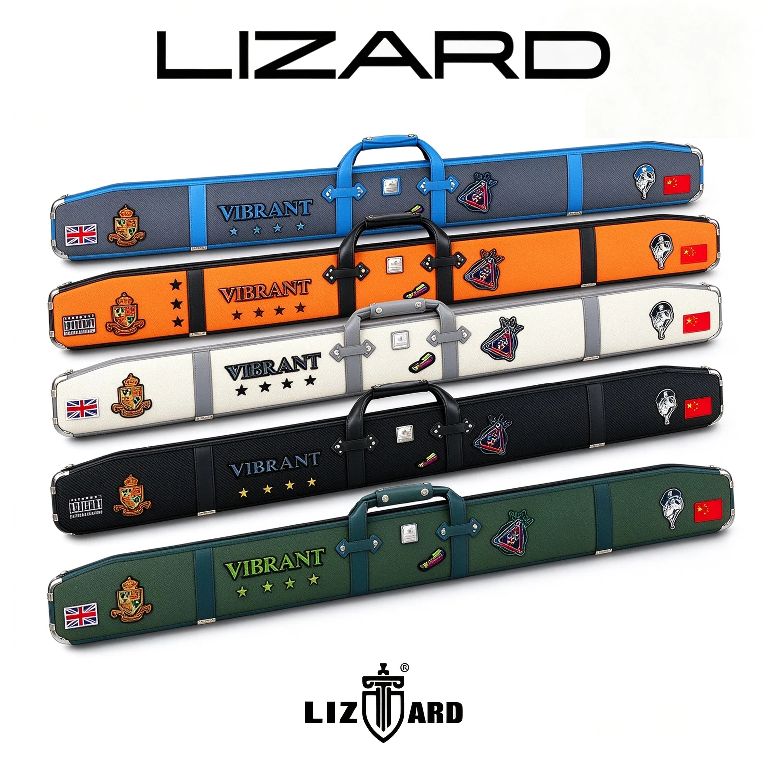 LIZARD Snooker Cue Case Protector Waterproof Billiard Pool Cue Bag Rainbow Series with Shoulder Strap Small Tip Cue Bag