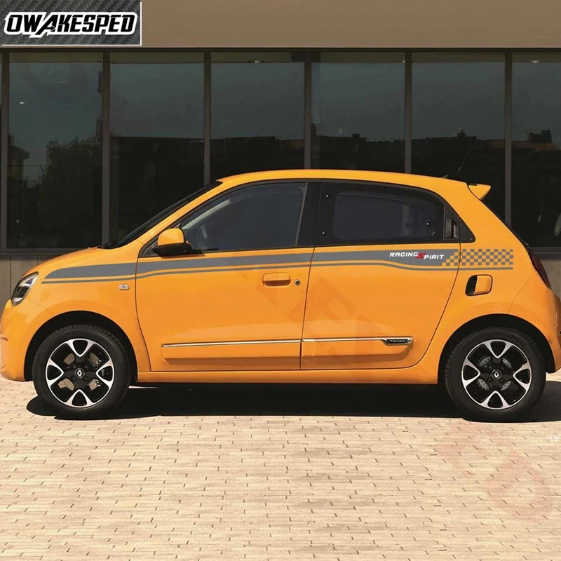 1set Car Vinyl Decal For Renault Twingo Fit 4 Door Auto Body Door Stripes Decor Stickers Sport Styling Waist Line Stickers view 4