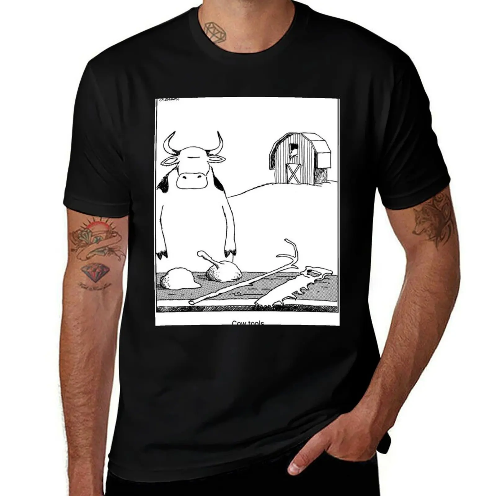 Cow Tools (HD, incl. border and caption) T-Shirt Big Size Daily Wear T-Shirt