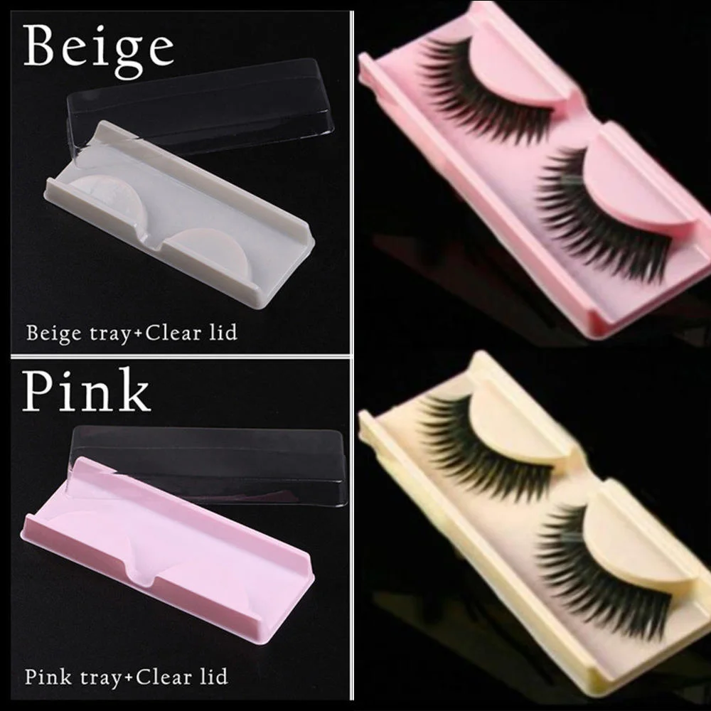 Eyelashes Case Women'S Makeup Storage Packing Box Plastic Pink Beige Transparent Eye Lashes Case Lot Make Up Case