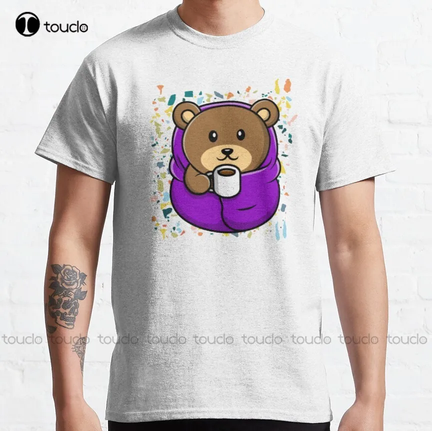 Cute Take It Away Coffee Designs | Bear Snugging With Coffee | Gifts For Coffee And Bear Lovers Classic T-Shirt Red Tshirts New