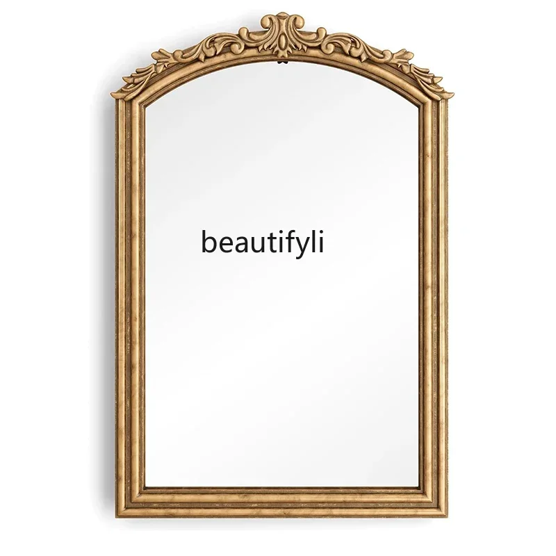 

French retro bathroom mirror wall-mounted toilet washstand makeup mirror porch fireplace decorative mirror