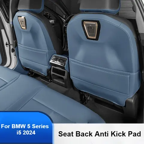BMW 5 시리즈 i5 G60 2024 가죽 카시트 뒷면 발차기 방지 패드, 전체 또는 반 포장 시트 보호대, 자동차 인테리어 액세서리