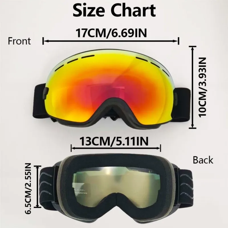 Anti Fog Ventilated Ski Protective Goggles Polarized Optical Lens Wind Resistant Dust Block Eyewear For Snowmobile Skiing