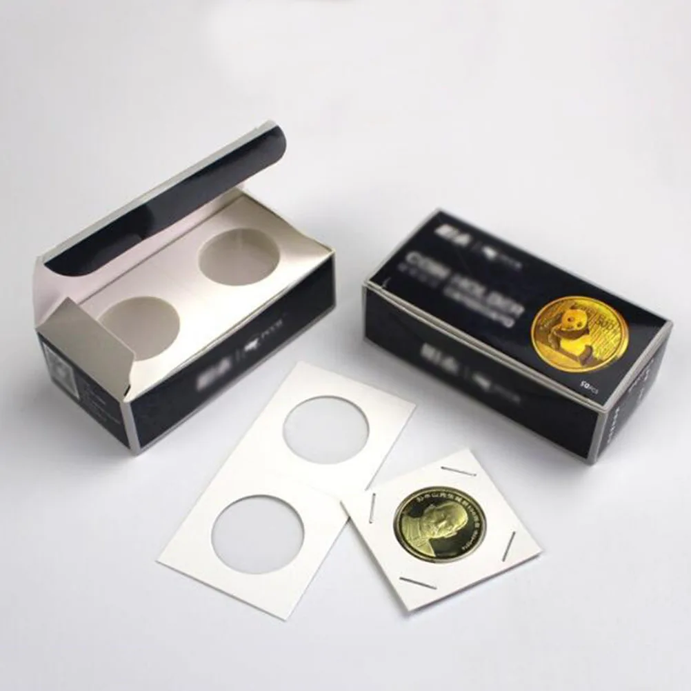 Caja de almacenamiento de monedas, soportes colectores, película transparente de dureza Ultra espesante para protección de varias monedas, 300 Uds.