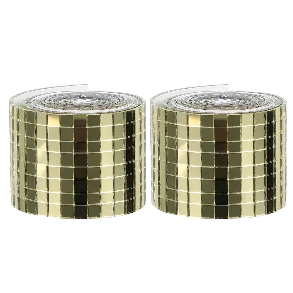 

2 Rolls Adhesive Wall Stickers Fiberglass Mini Square Mosaic Tiles Durable DIY Decoration Mirror Sticker Adhesive Tiles