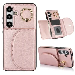 Ring Stand Card Wallet Case for Samsung Galaxy S21 S23 FE S22 S24 S25 Ultra Plus A54 A53 A52S A52 A15 A14 A13 5G A51 4G