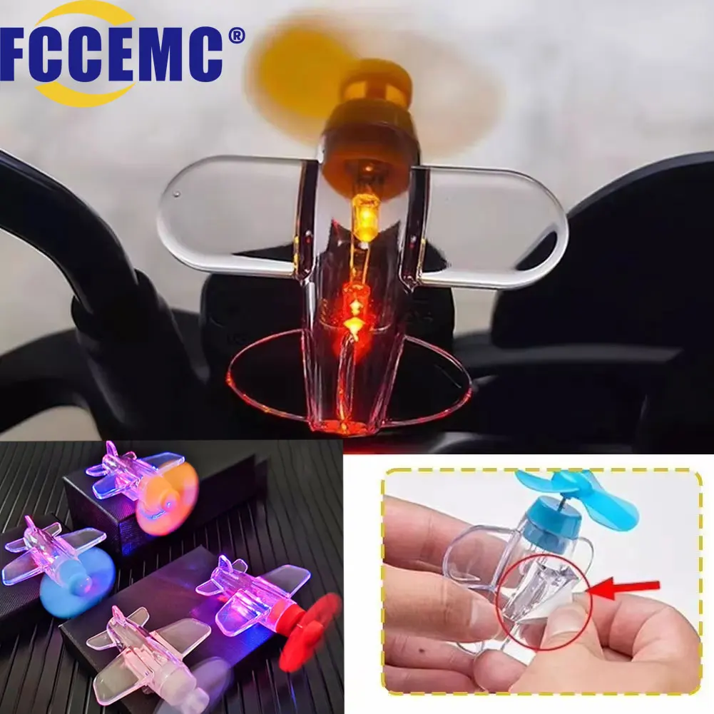 

Wind Power LED Car Aircraft Ornament Decorative Light For Motorcycles Handbar Auto Rearview Mirror Safety Helmet Decoration