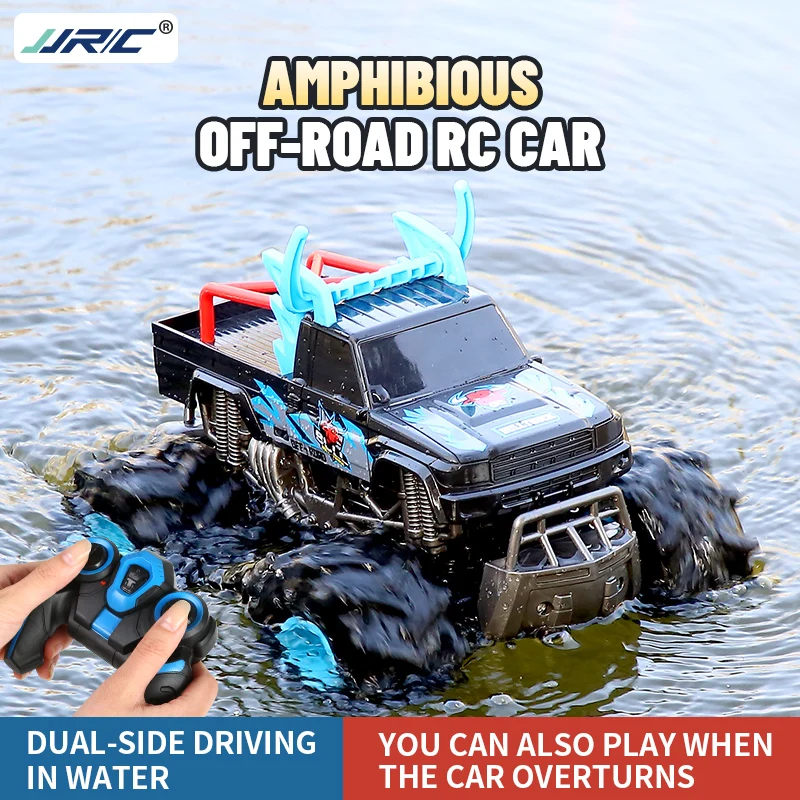 JJRC Q135 anfibio RC Car 2.4G 4WD auto ad alta velocità Desert Pull Off-Road Truck Vehicle All Terrain Controlled Toys RTR per bambini