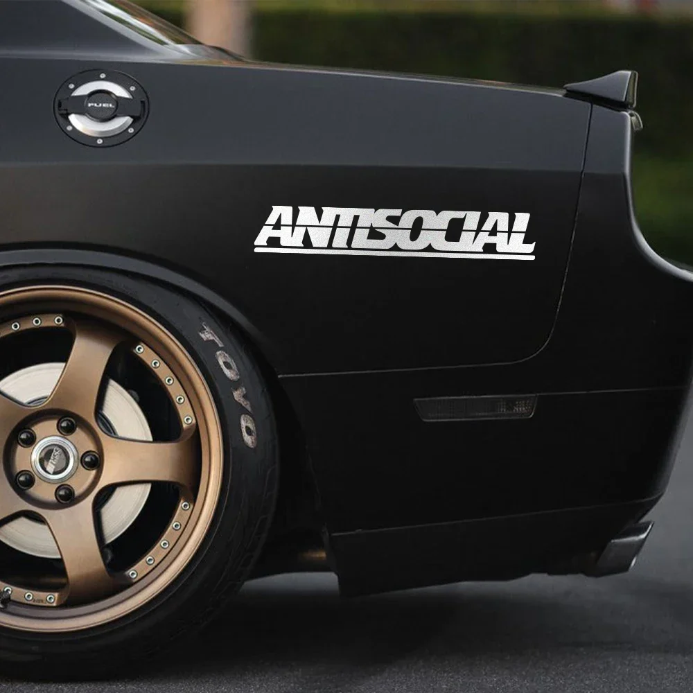 

Antisocial Reflective Car Stickers Personalize For Auto Body Window Laptop Motorcycle Decals Styling Decoration Car Accessories