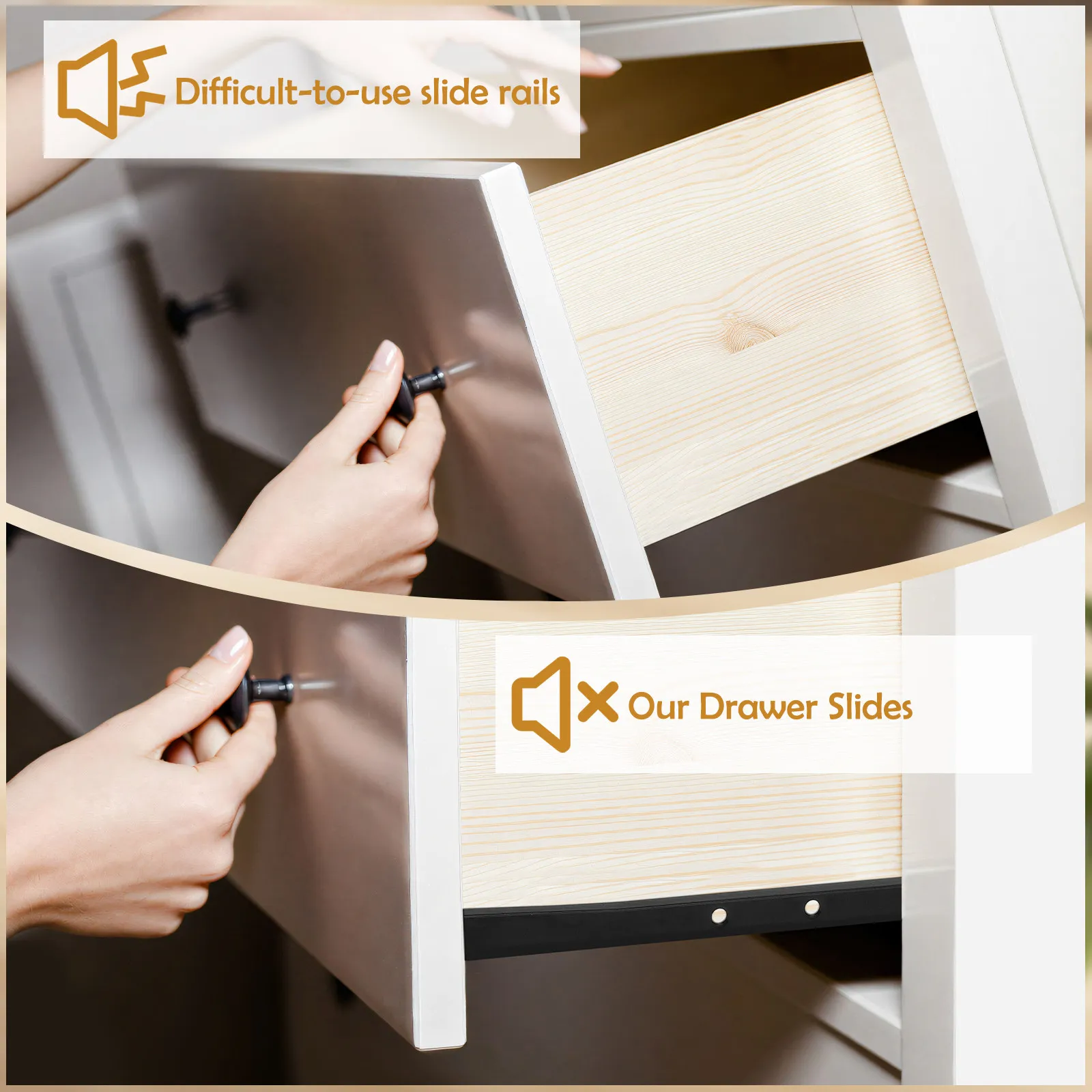 

1 Pair Drawer Slides Heavy Duty Drawer Slide Bottom Mount Replacement Dresser Drawer Slides Drawer Rails home Furniture Hardware