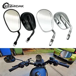 Motorcycle Universal Rear View Mirrors 8MM 360 Degree Adjustment For Harley Touring Road King Sportster XL Dyna Heritage Softail