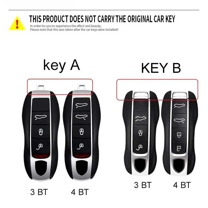 3 4 Bottons Racing Style Metal Car Key Case Fob Cover for Porsche Boxster Cayman Panamera Cayenne Macan 718 911 Taycan