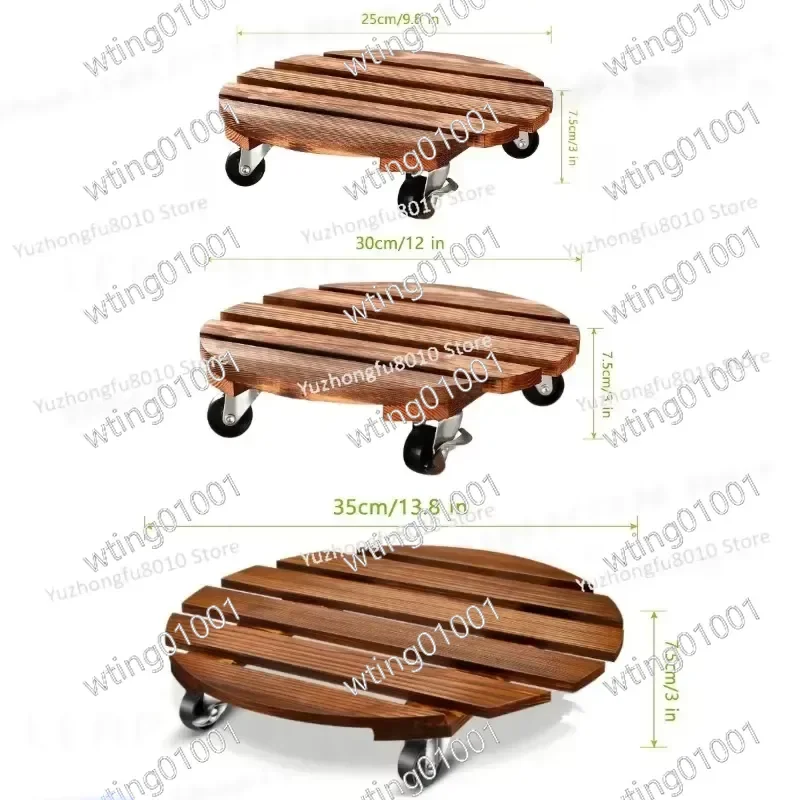 Heavy Duty Plant Caddy with Wheels Movable Metal Plant Cart Lockable Rolling Stand for Indoor Outdoor Garden Balcony Use