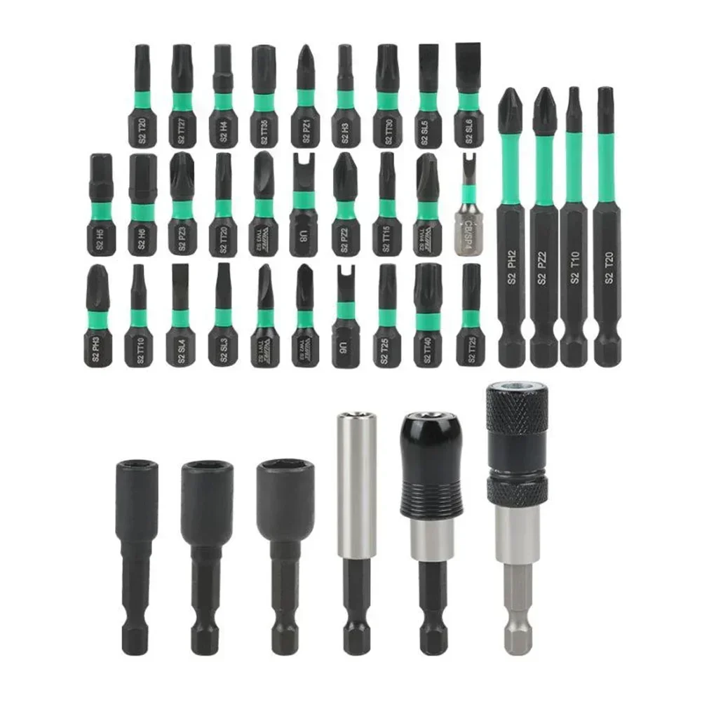 

44pcs Magnetic Screwdriver Bits Set Hex Socket Quick Release Extension Rod 1/4inch Hex Screwdriver Screw Driver Bits Set