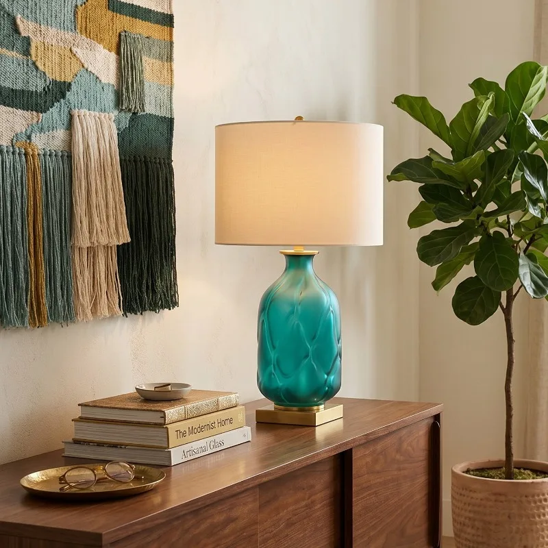 French Emerald Green Glass Desk Lamp Nordic Living Dining Room Foyer Home Decoration Ornaments Study Bedroom Bedside Table Light