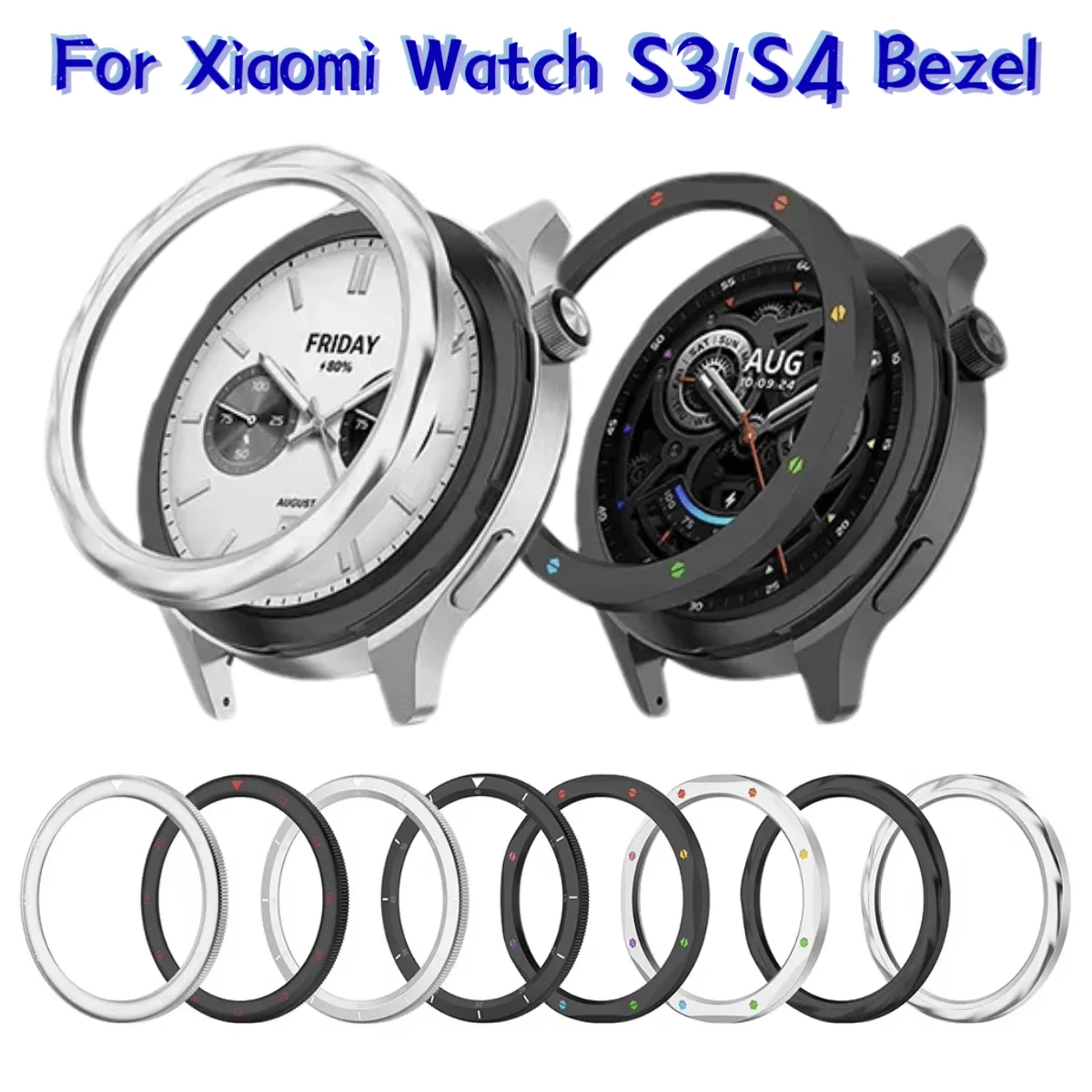 

Stainless Steel Metal Bezel Ring Protective Decorative Watch Bezel Shell Anti-Scratch Screen Protector for Xiaomi Watch S4 S3