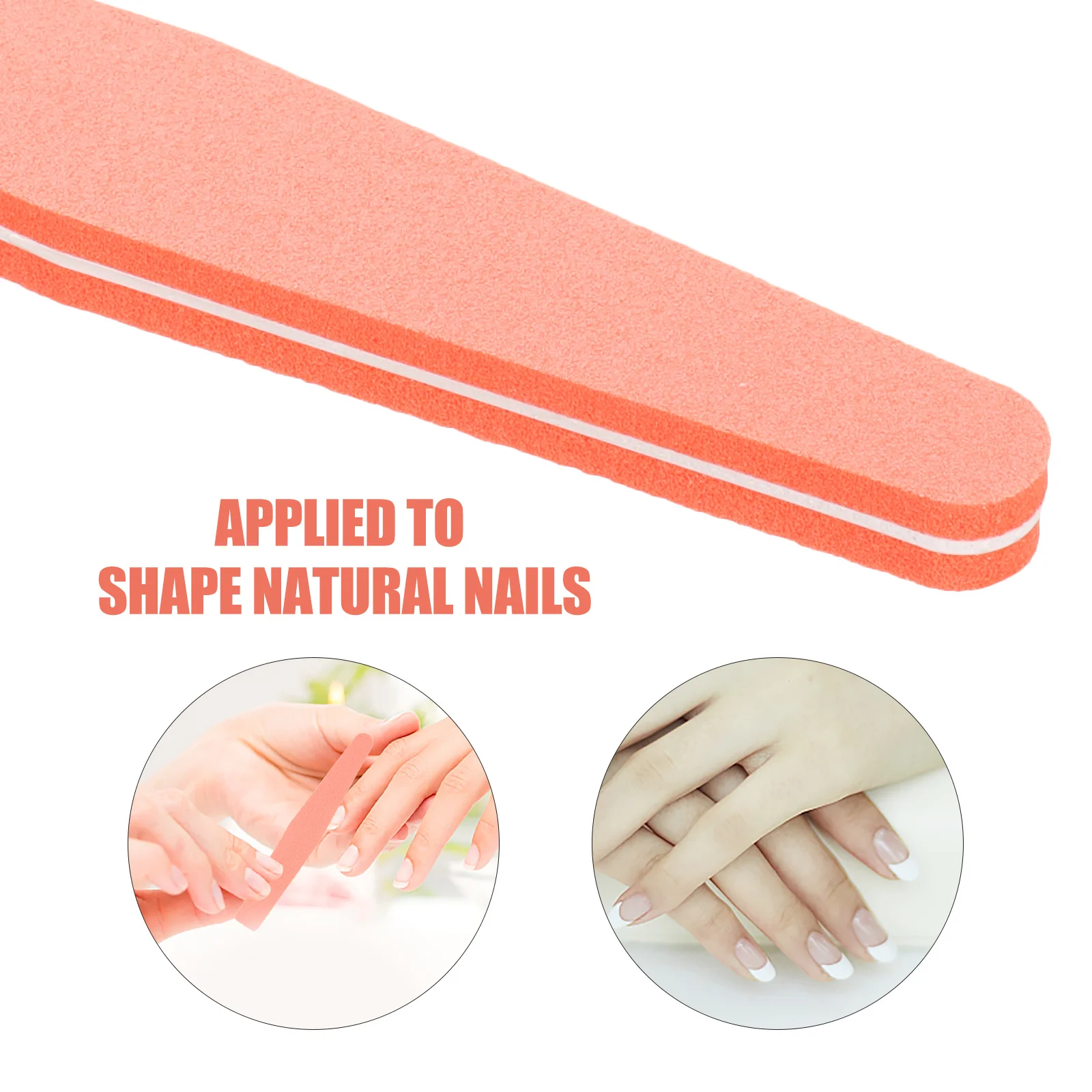10 stuks nagelvijlen dubbelzijdig nagelvijl voor natuurlijke kunstnagels manicure gereedschap dames kleurrijk waterdicht oranje