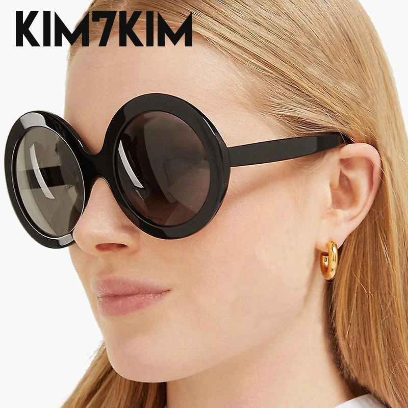 Oversized Round Sunglasses Women 2024 Luxury Brand Design Vintage Windproof Oval Sun Glasses For Female Trendy Big Frame Shades