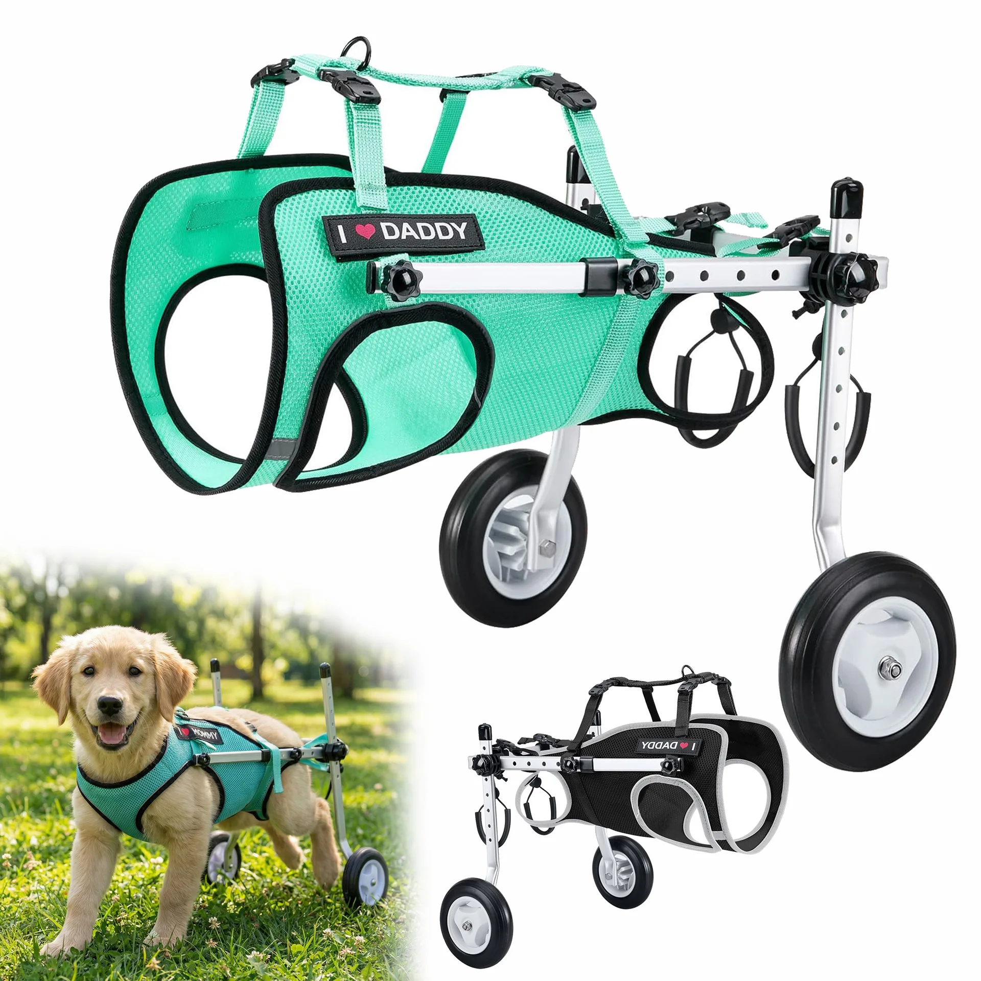 Pet-assisted transportation wheelchair Dog hind leg disability rehabilitation Walking special silent reflective lightweight
