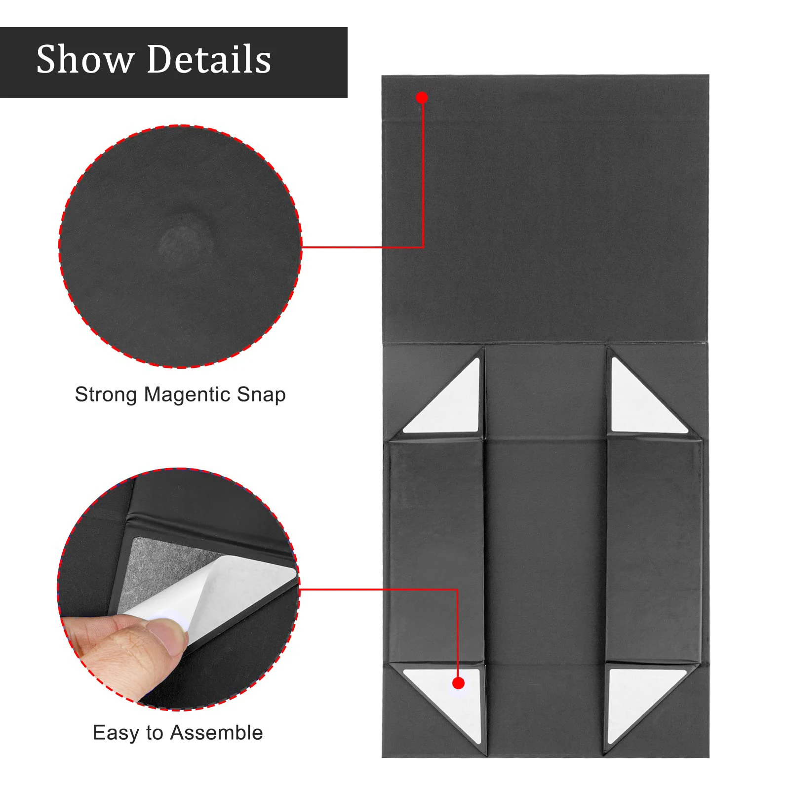 Large Magnetic Gift Box with Lid 33x25x12CM Collapsible Gift Packaging Box for Present Graduation Birthday Wedding Groomsman Box