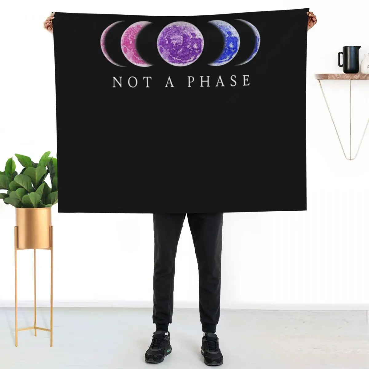 Bi Pride - Not a Phase - bisexual Throw Blanket Giant Sofa Thermal Cute Thins Extra Large Throw Decoratives Blankets