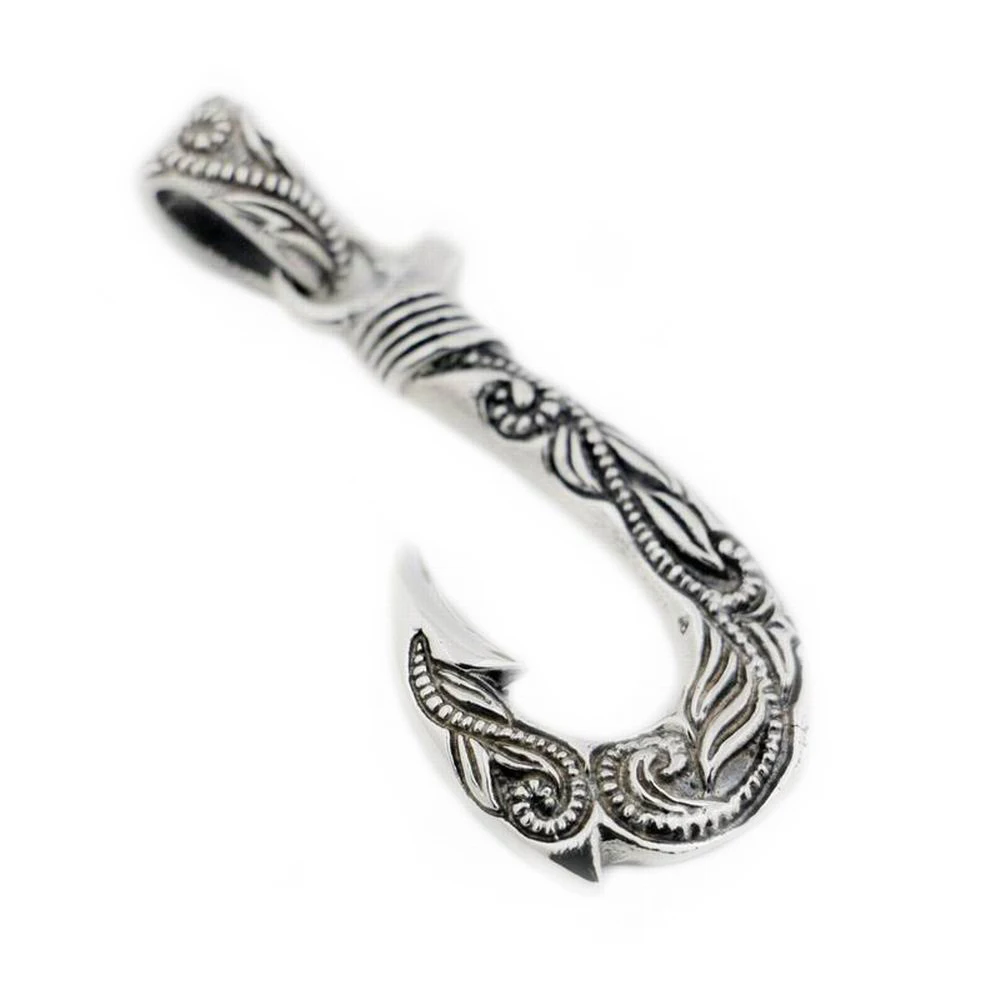 

925 Sterling Silver Fish Hook Pendant 8P011