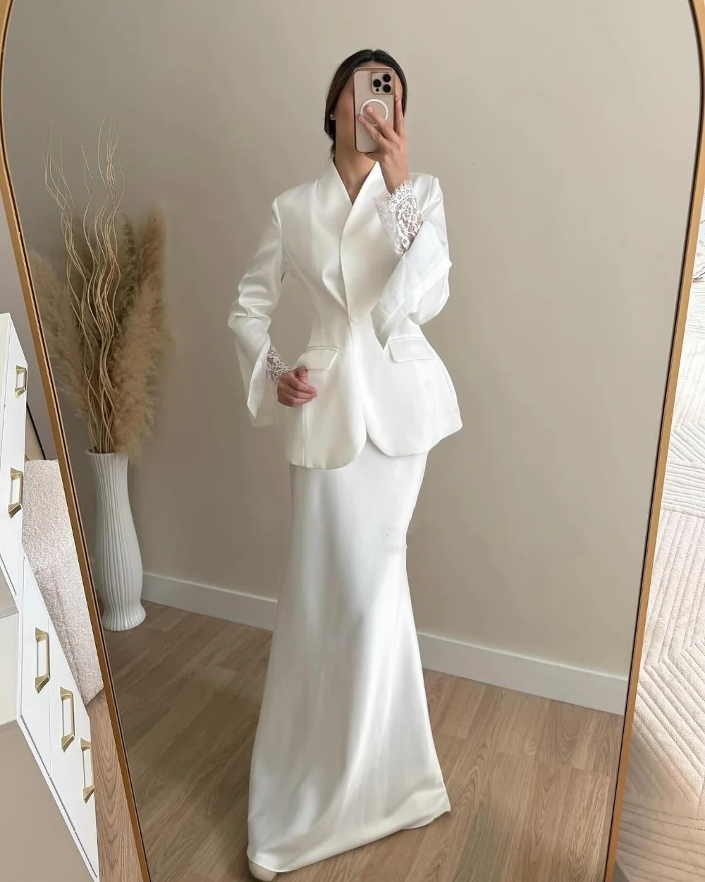 

Customized Formal High QualityJersey Button Lace Ruched Straight High Collar Long Dresses Bespoke Occasion Dresses Modern Style