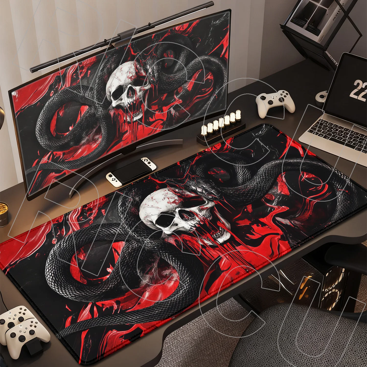 HD Black Skull Gaming Mouse Pad Large expand Mousepad XXL Table Anti-slip Keyboard PC Accessories Office Laptop Desk Mat Gamer